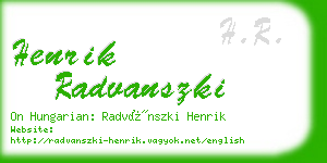 henrik radvanszki business card